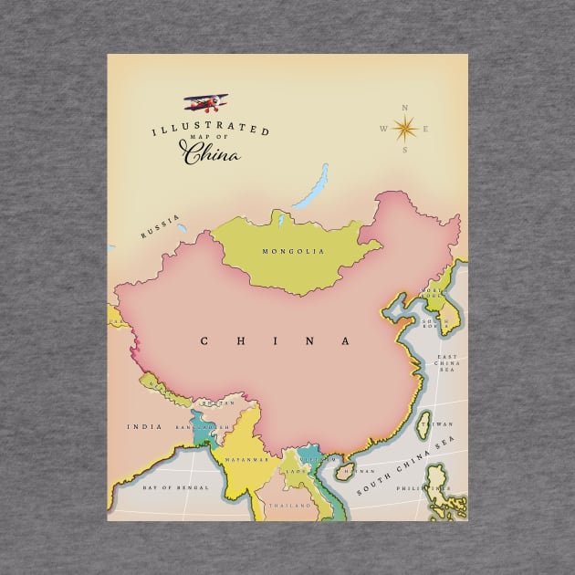 Illustrated map of China by nickemporium1